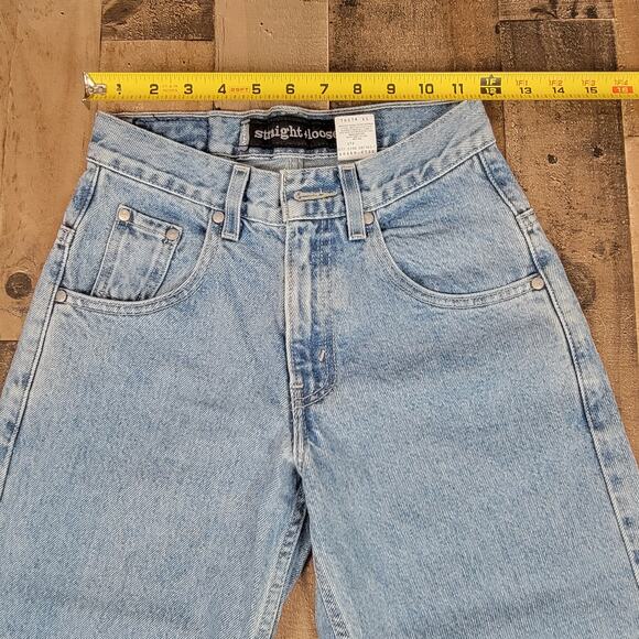 Levis Silver Tab Straight + Loose Boys Youth 8‎ XS Denim Blue Jeans Casual - Picture 9 of 12